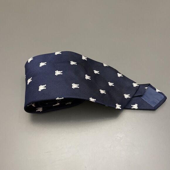 Camalier & Buckley Tie Necktie Funny Design Rear Of Elephant Dark Blue/navy VNTG - Picture 6 of 6